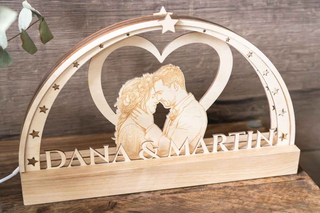 Preview: Schwibbogen Hochzeit mit Personalisierung